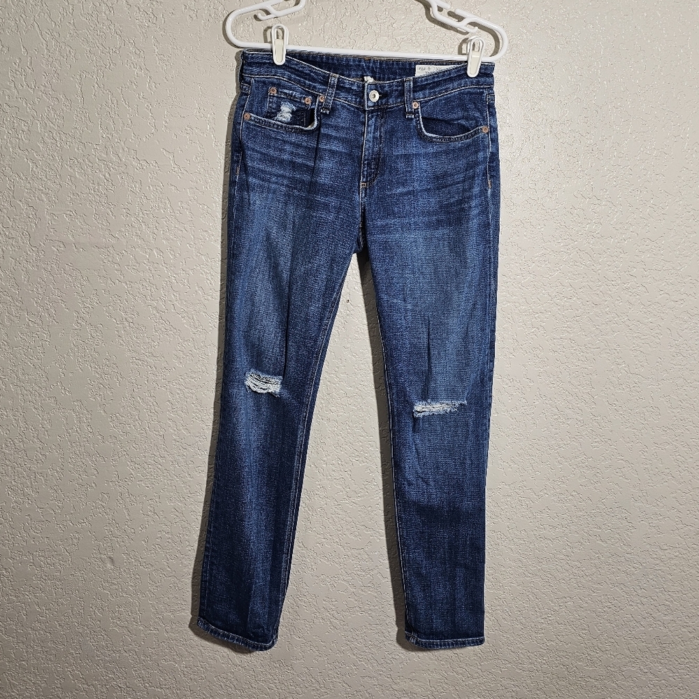 Rag & Bone Dre Low Rise Slim Boyfriend Distressed Jeans